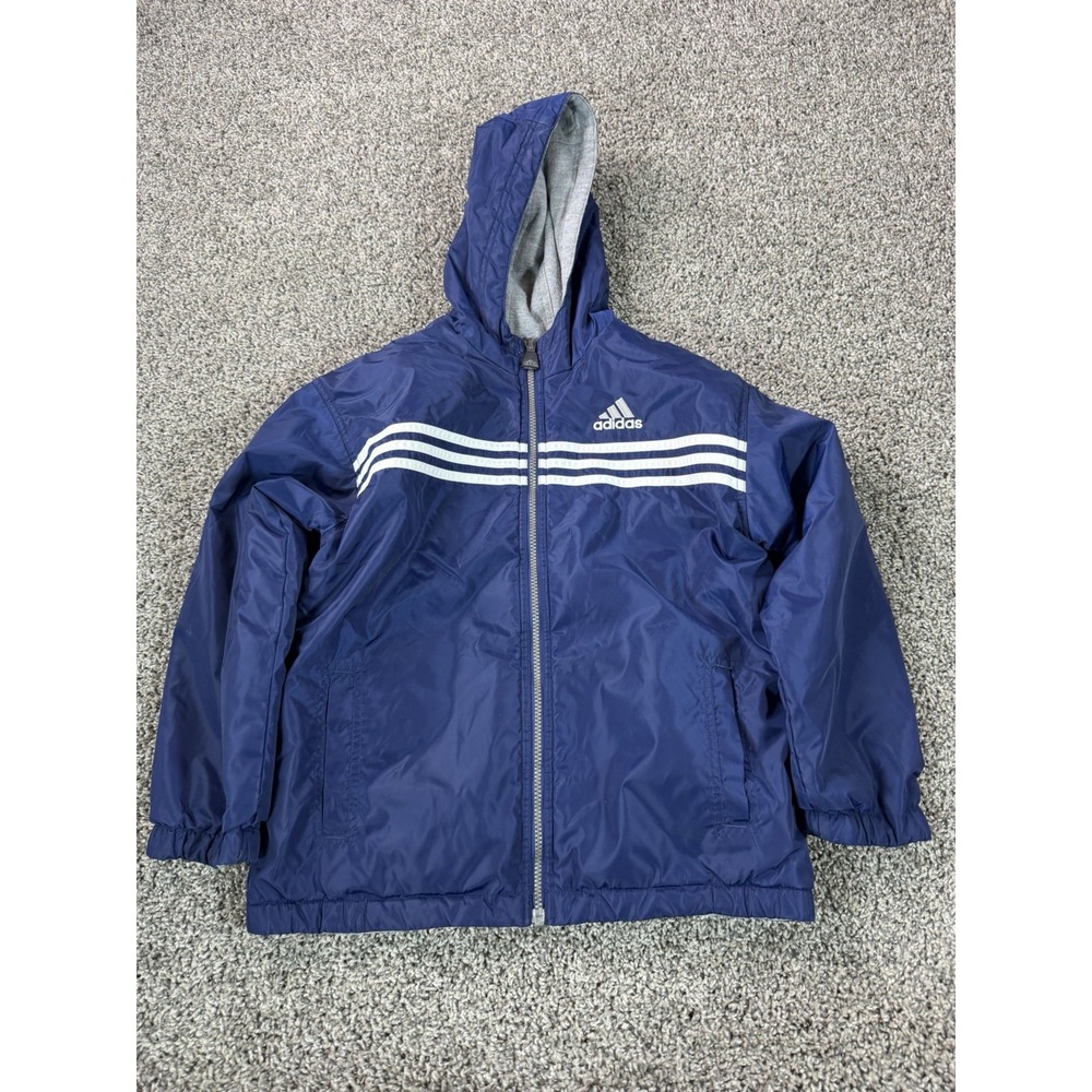 Vintage Y2K Adidas Windbreaker Jacket Size Medium Blue Full Zip Reversible